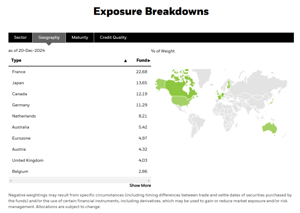 Geographische Verteilung der Schuldner des BlackRock ICS Euro Liquidity Fund.